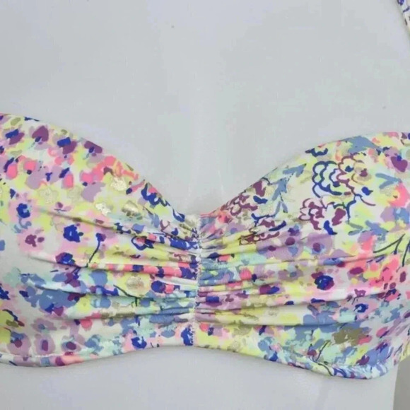 Victoria's Secret Floral Bikini Top Halter Colourful  Size 34C - Picture 2 of 8